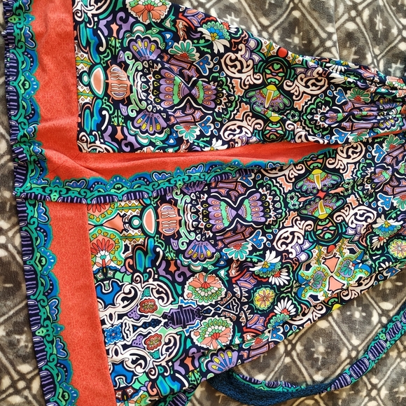 Premise Dress P L Tie Belt Faux Wrap knee party - Picture 10 of 12